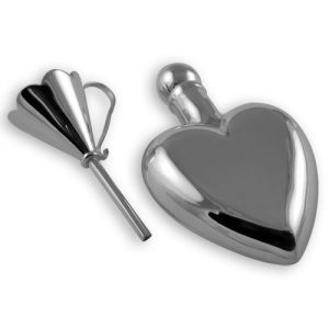 Stering silver heart bottle with funnel