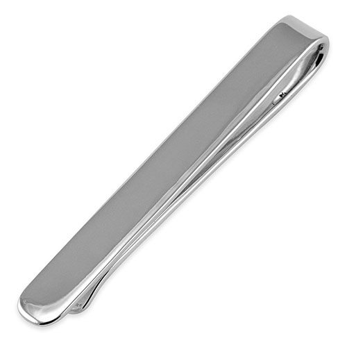 Sterling silver plain tie slide