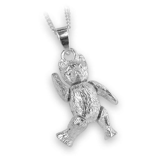 Sterling silver teddy bear pendant