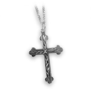 Sterling silver engraved cross