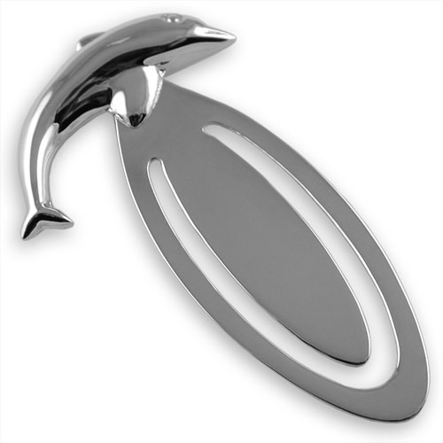 Silver plated dolphin bookmark