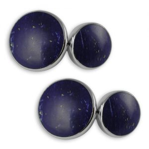 Sterling silver Enhanced lapis double-sided cufflinks
