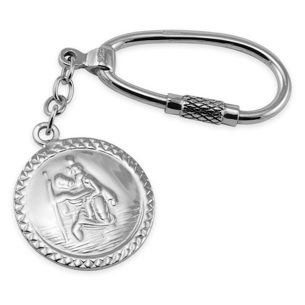 Silver plated St Christopher keyring