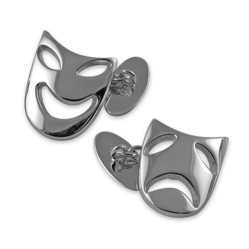 MRCUFF Drama Masks Cufflinks - Theater Theme Gift Set With Presentation Box
