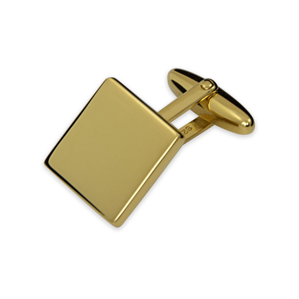 Gold Plated Plain Square Cufflinks