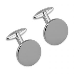 Sterling silver plain round cufflinks