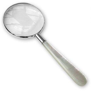 Sterling silver mother of pearl magnifying glass