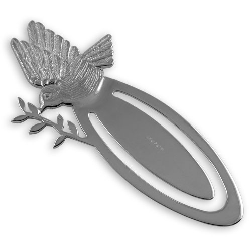 Sterling silver dove of peace bookmark