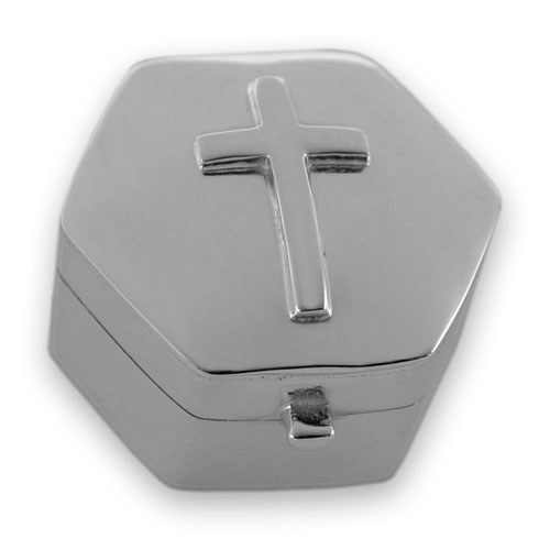 Sterling silver cross keepsake box