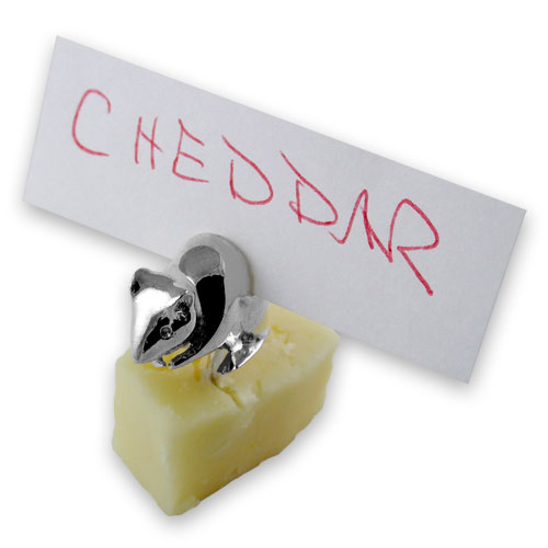 Sterling Silver Plated mouse cheese label holder Set of 4