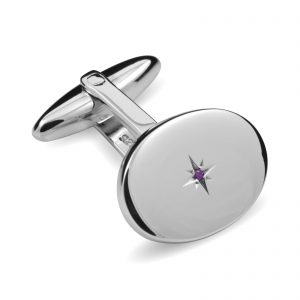 Sterling silver ruby cufflinks