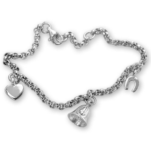Sterling silver bridesmaid charm bracelet