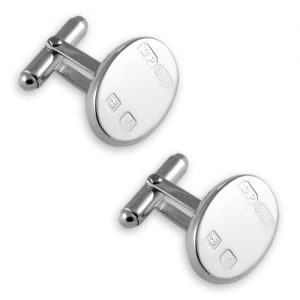 Sterling silver heavyweight  feature hallmark cufflinks