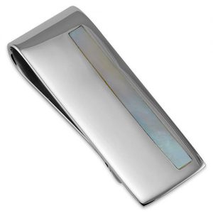 Sterling silver mother of pearl money clip