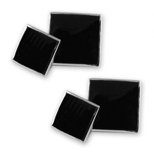 Sterling silver onyx double-sided cufflinks