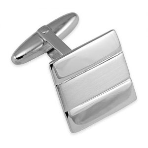 Sterling silver satin finish square cufflinks