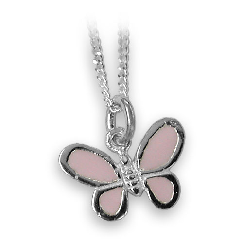 Sterling silver enamel butterfly pendant