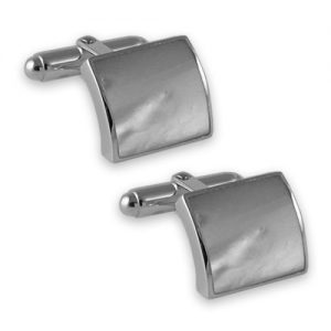 Sterling silver mother of pearl square cufflinks