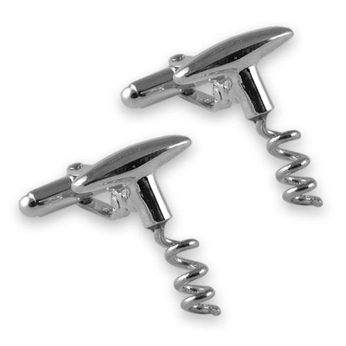 Sterling silver corkscrew cufflinks