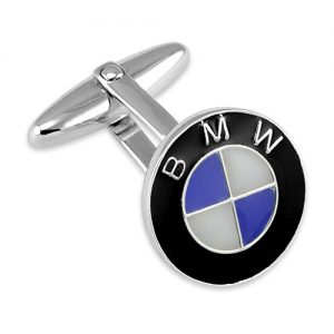 Sterling silver enamel BMW cufflinks