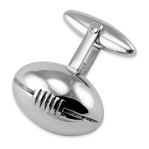 Silver plated rugby ball cufflinks