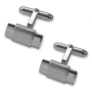 Sterling silver satin finish bar cufflinks