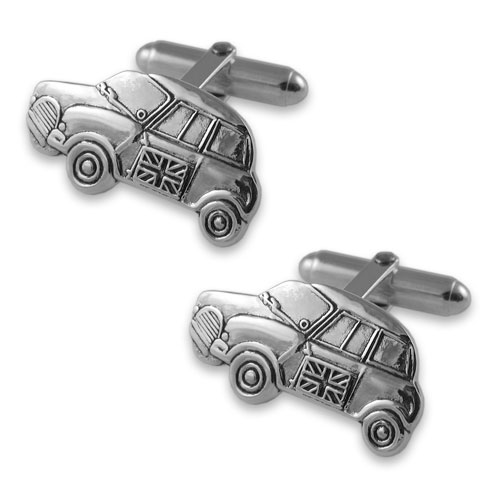 Silver plated Mini car cufflinks