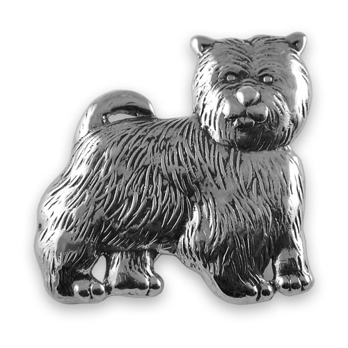 Sterling silver dog brooch