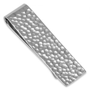Sterlng silver hammered finish money clip