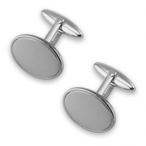 Sterling silver oval cufflinks