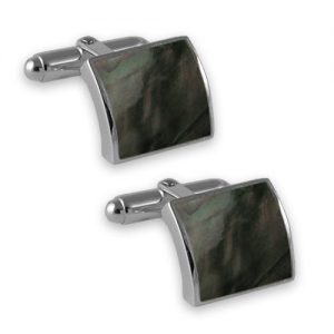 Sterling silver black shell cufflinks
