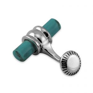 Sterling silver turquoise barrel cufflinks
