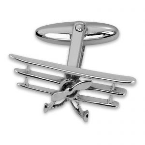 Sterling silver triplane cufflinks