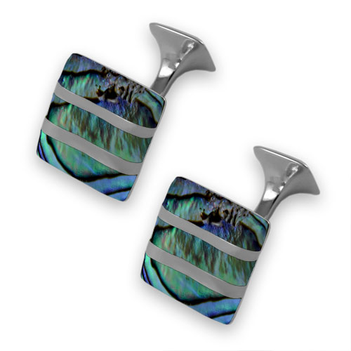 Sterling oyster shell wave cufflinks