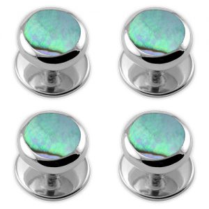 Sterling Silver Shirt Studs Oyster Shell (set of 4)