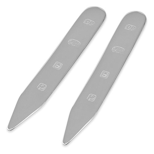 Sterling Silver Shirt Collar Stiffeners with Feature Hallmark
