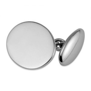 Sterling Silver Oval Chain Cufflinks