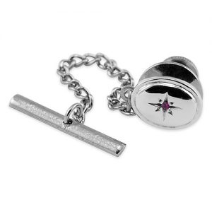 Sterling Silver Ruby Tie Tack