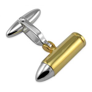 Sterling Silver Bullet Gold Plated Cufflinks