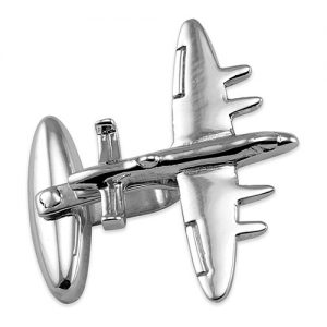 Sterling Silver Bomber Plane Cufflinks
