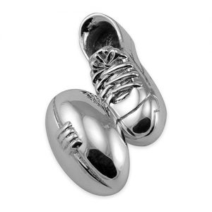 Sterling Silver Rugby Ball & Boot Cufflinks with Chain Link