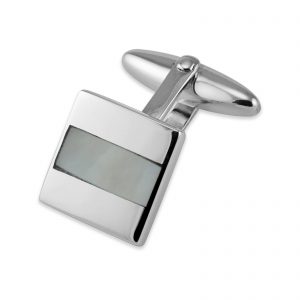 Sterling Silver Mother of Pearl Stripe cufflinks