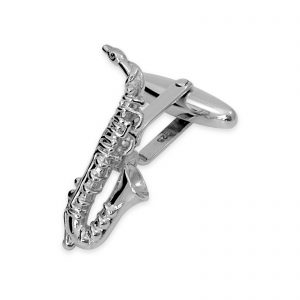 Sterling Silver Saxophone Cufflinks