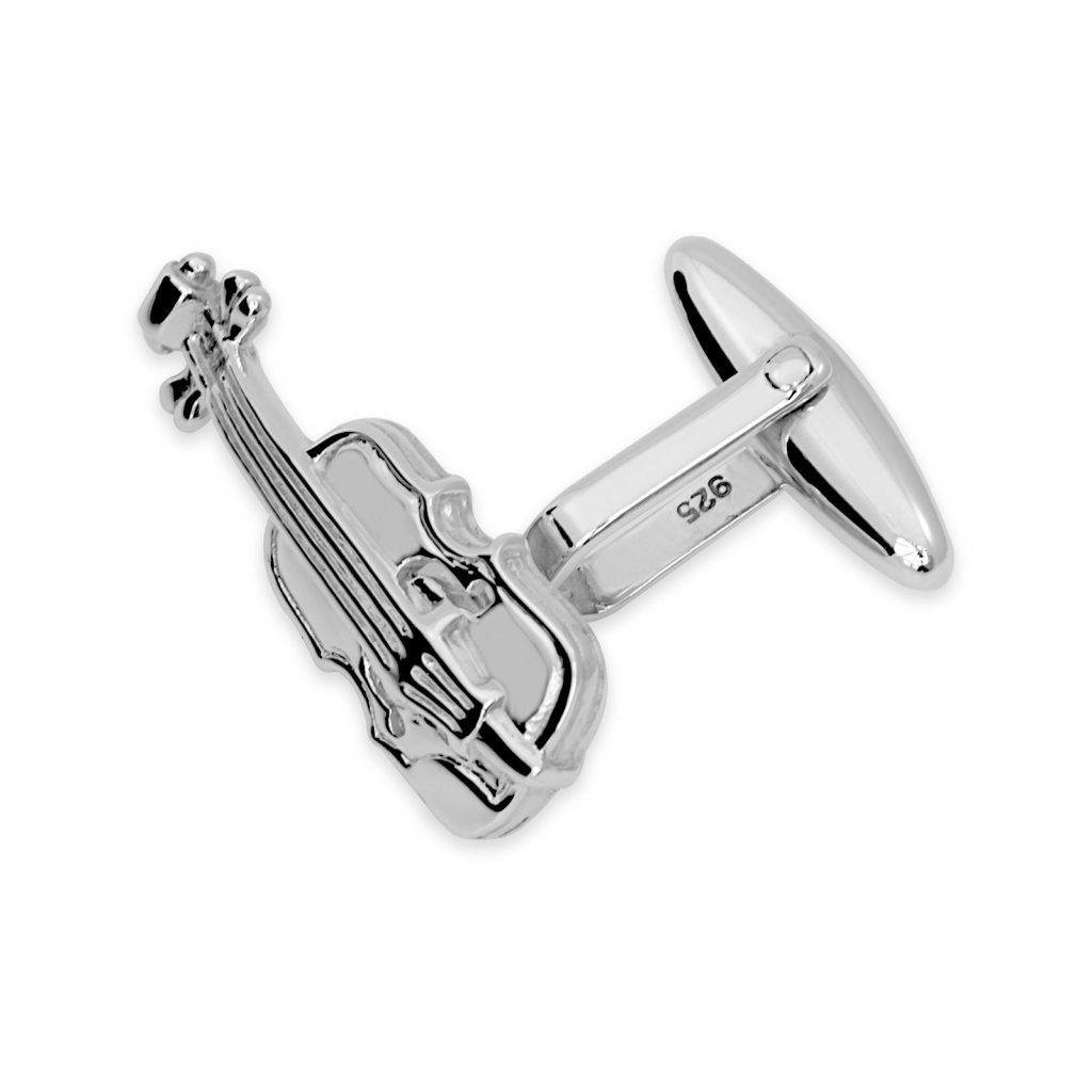 Sterling Silver Violin Cufflinks