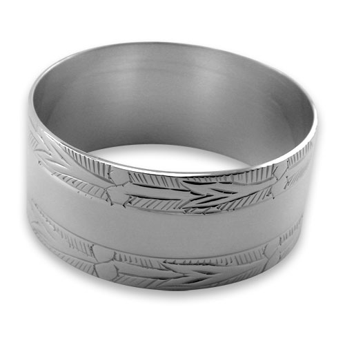 Sterling Silver Plated Engraved Napkin Ring