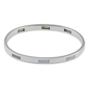 Silver Mother of Pearl Bangle