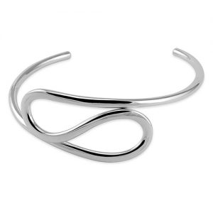 Sterling silver S-shaped loop bangle