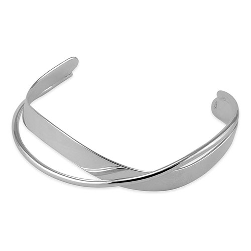 Sterling silver bar & wire bangle