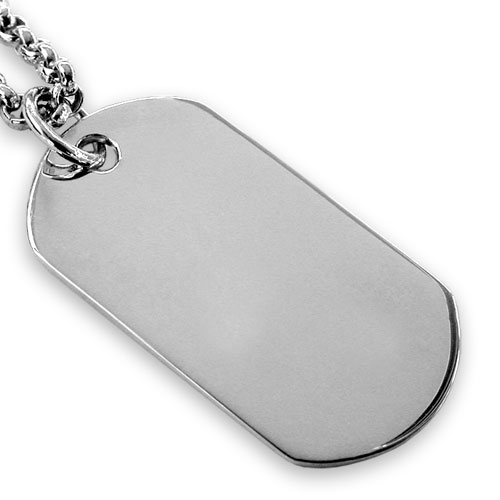 Sterling silver oval dog tag – 3cm