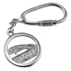 Sterling silver plated Jaguar keyring